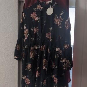 Promesa Black Floral Mini Dress